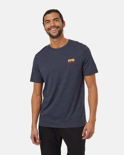 Tentree Juniper Cork Patch T-Shirt in Midnight Blue